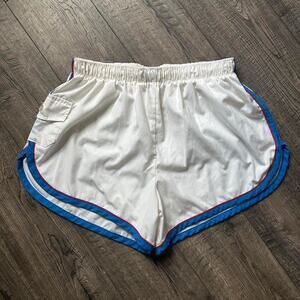 Vintage 70s JCPenny Mini White Striped Cotton Track Shorts